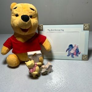 Winnie the Pooh Assortment Plush Winnie - Picture Frame -Resin Figurine